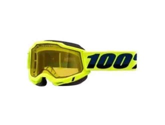 100% OCHELARI 100% ACCURI 2 Snowmobile Fluo Yellow - Yellow Vented Dual Lens