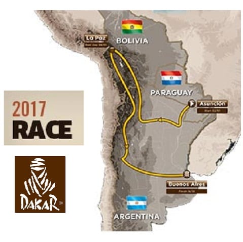 Dakar Rally 2017 va parcurge si Paraguay, alaturi de Bolivia si obisnuita Argentina