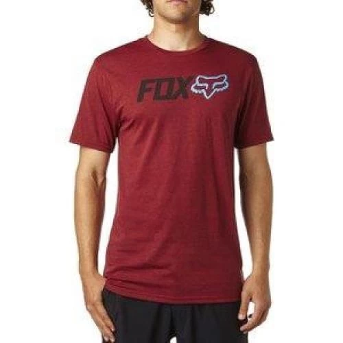 FOX OBSESSED SS TECH TEE HEATHER RED