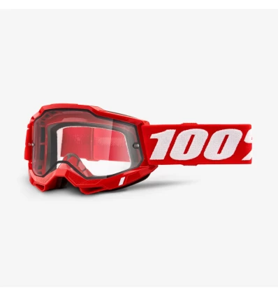 100% OCHELARI 100% ACCURI 2 Enduro Moto Red Clear Lens