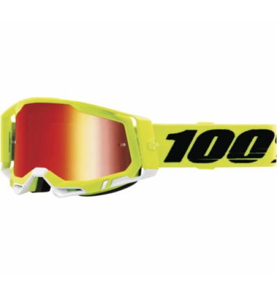 100% RACECRAFT 2 Goggle Yellow - Mirror Red Lens
