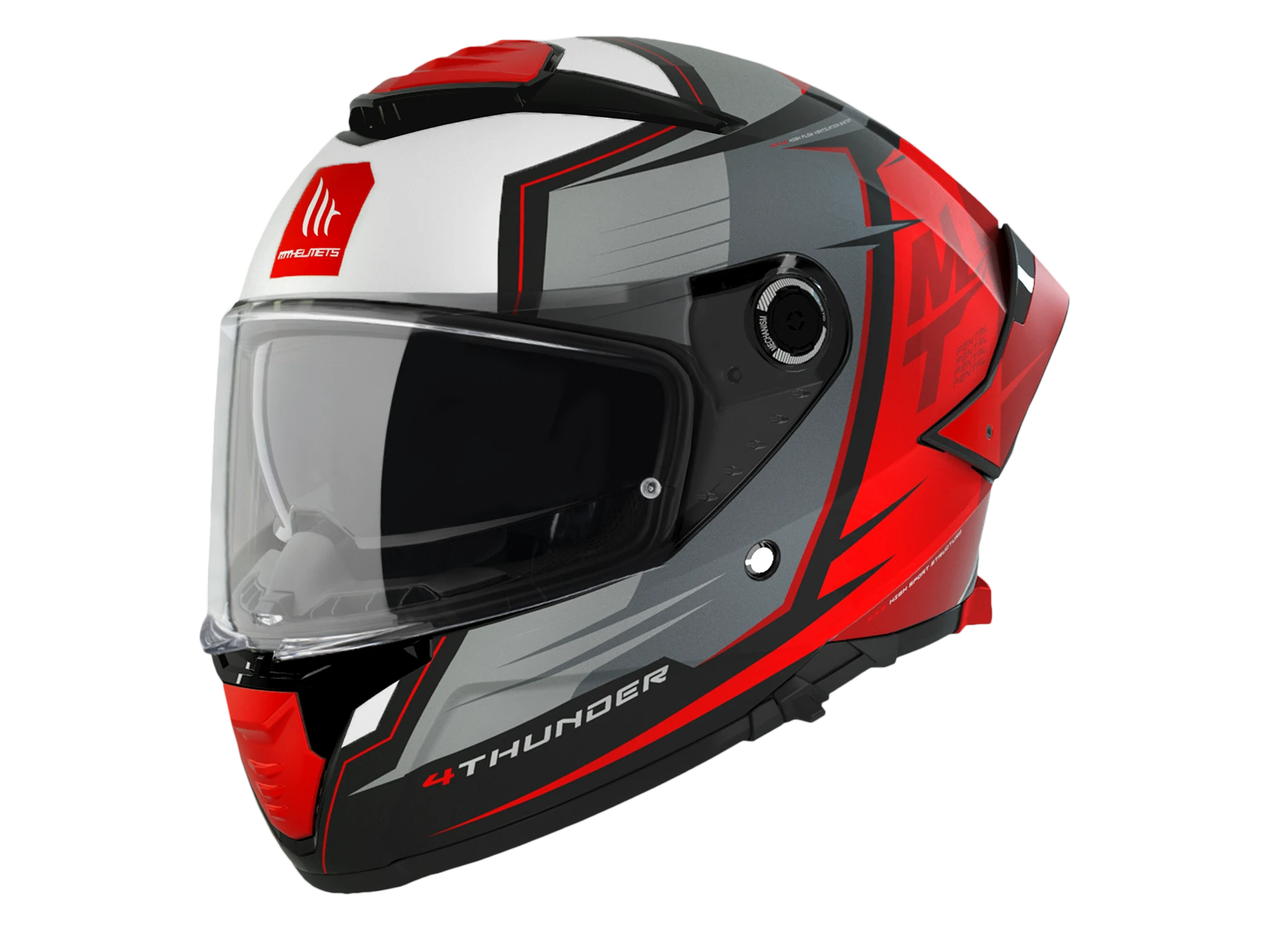 MT Helmets - THUNDER4, PENTAL B5 - White Red
