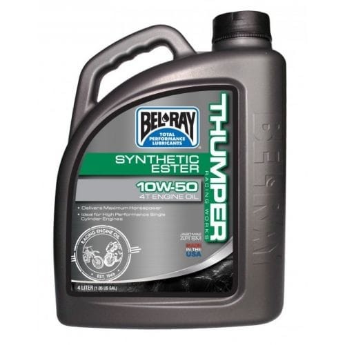 BEL-RAY WORKS THUMPER RACING SYNTHETIC ESTER 4T 10W50 4L