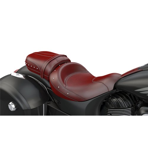 Indian Motorcycle Scaunul pasagerului din piele autentica - Red with Studs