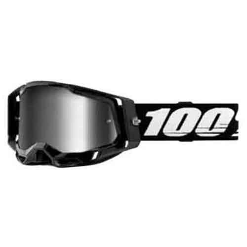 100% OCHELARI 100% RACECRAFT 2 Black Mirror Silver Lens