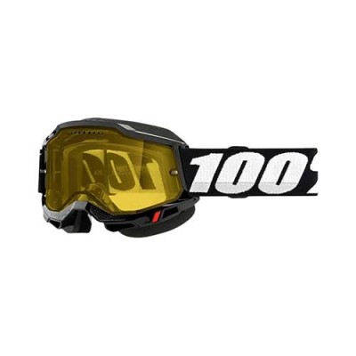100% OCHELARI 100% ACCURI 2 Snowmobile Black Yellow Vented Dual Lens